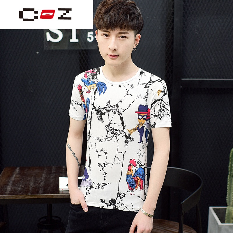 CZ潮流品牌2017男士短袖T恤韩版潮夏季学生