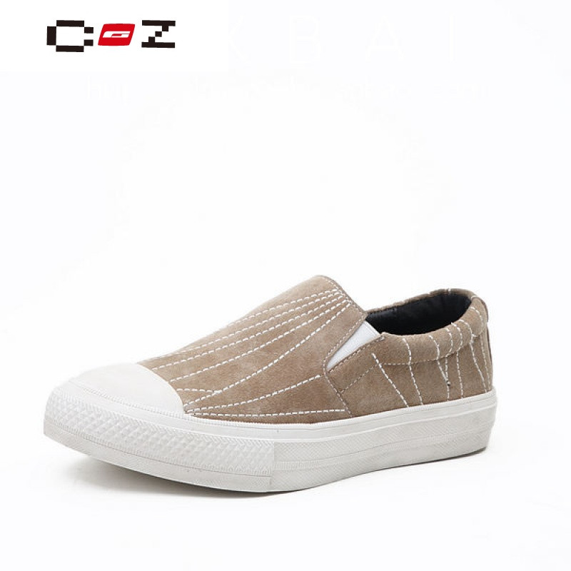 CZ潮流品牌乐福鞋女真皮一脚蹬懒人鞋厚底松