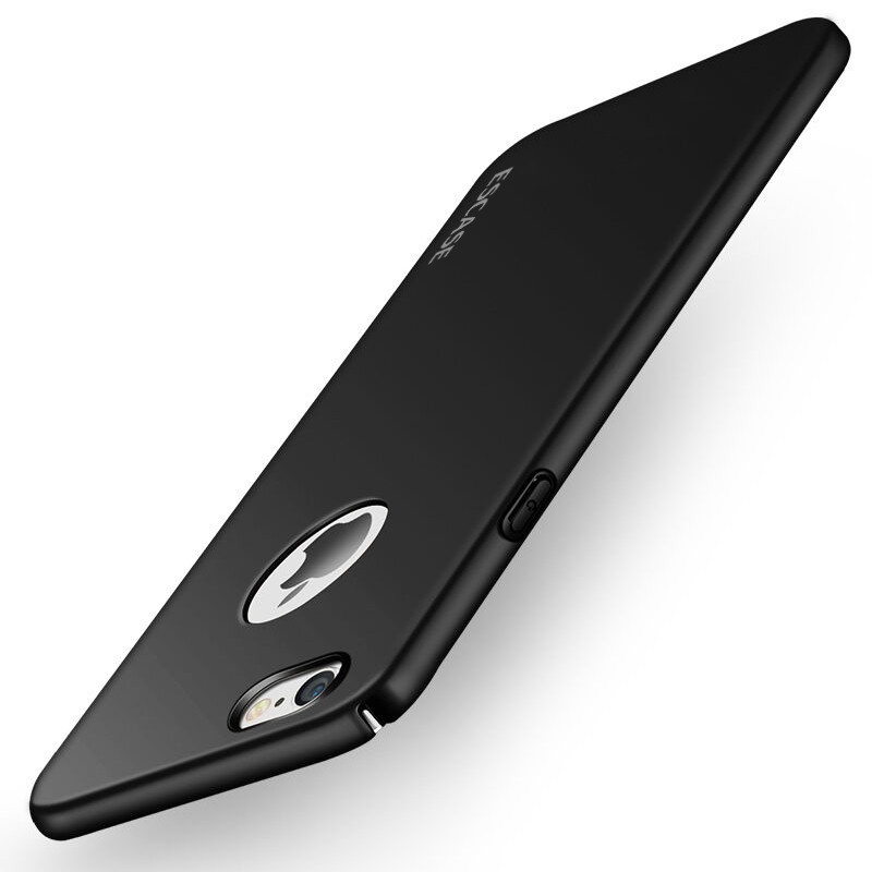 苹果6S/6S Plus手机壳配指环扣 6Splus硬壳肤感黑-5.5英寸