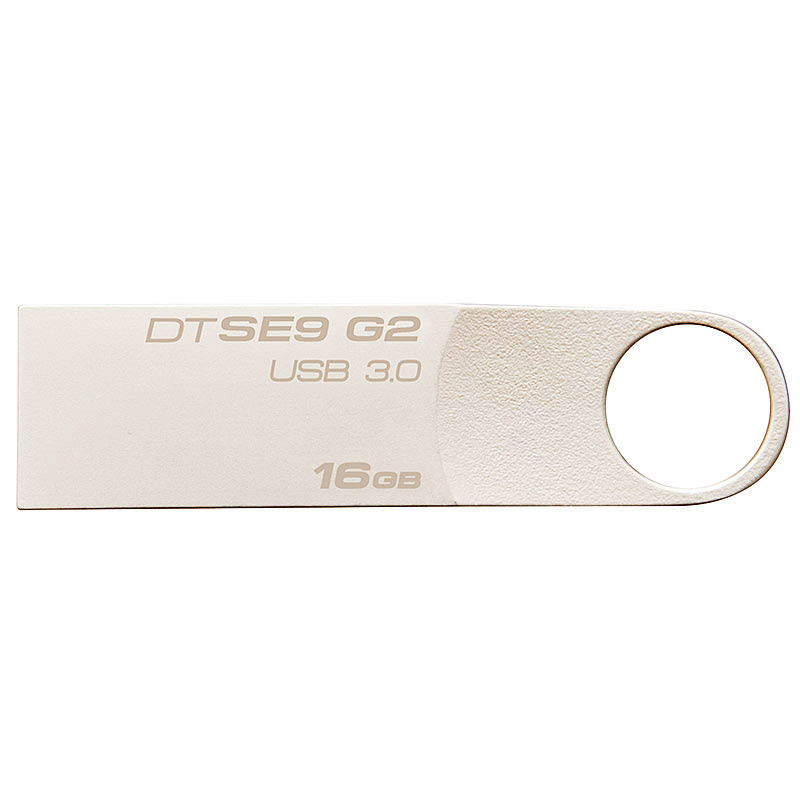 金士顿（Kingston）16GB U盘 USB3.0 DTSE9G2金属银色亮薄读速100MB/s 新旧包装随机发货