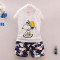 2018新款童装夏季婴童纯棉套装 男女中小童纯棉卡通背心两件套YYM018-月 小新粉色 XL（适合身高90-105cm）