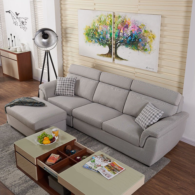左右布艺沙发 北欧/宜家小户型客厅家具组合 多功能可储物沙发床DZY2512
