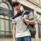韦斯普 POLO衫男短袖2017新款韩版修身条纹翻领T恤男装保罗衫D2系列 白色17612 L码