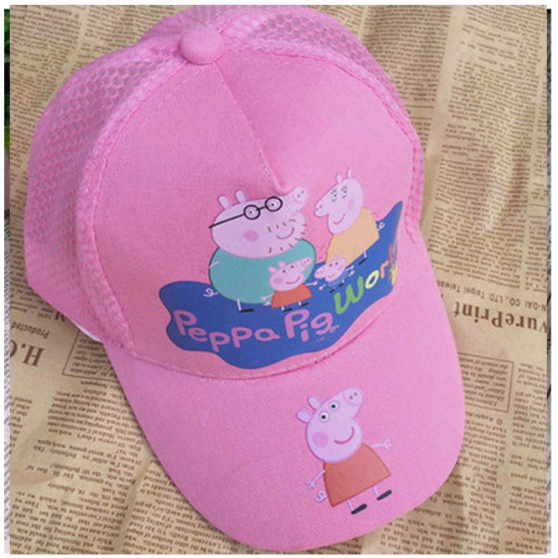 儿童春夏遮太阳帽小猪佩奇薄佩琪鸭舌小孩男女