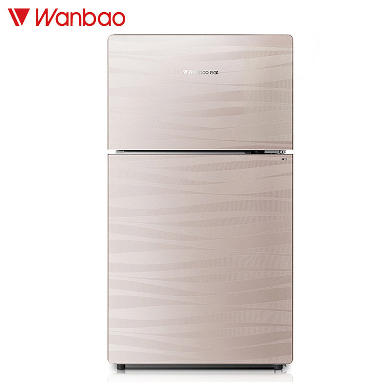 万宝(Wanbao)BCD-101DCI 101升 双门小冰箱 直冷迷你冰箱 冷藏冷冻 钢化玻璃面板（微波金）