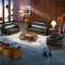 龙森家具 实木沙发乌金木沙发皮沙发现代中式组合沙发客厅家具 双人位
