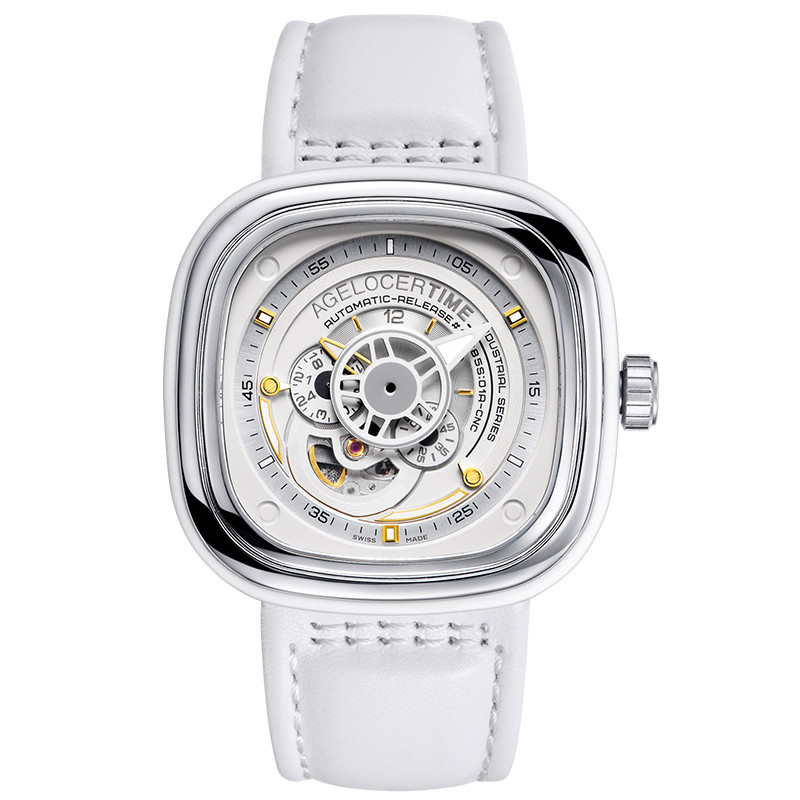 瑞士进口Agelocer艾戈勒手表 方形潮流男士手表 皮带防水大表盘男表 潮流男表 全自动机械表 运动手表 瑞士表 5006J1