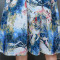 歌诺瑞丝2017夏季女装新款韩版修身显瘦大码两件套水墨印花棉麻连衣裙女6006 3XL 红色印花