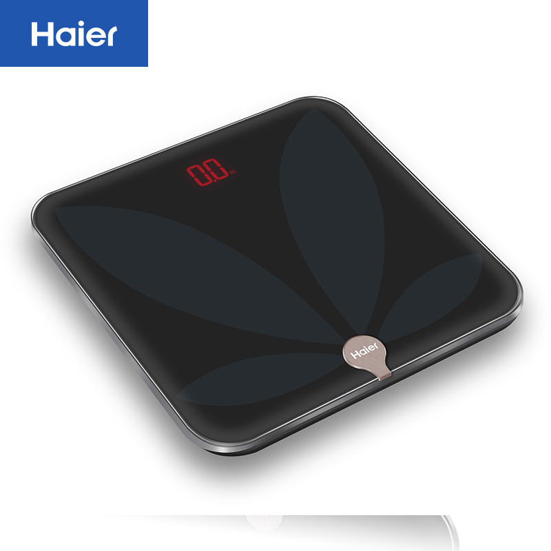 海尔（Haier）体脂秤TZC03-00 智能脂肪秤 精准体重 脂肪测BMI蓝牙 玻璃面板 液晶显示 家用健康秤 黑色