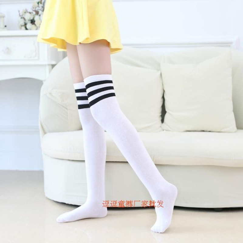 2017款】六一小学生校服袜 过膝 幼儿园服袜 纯棉 女童长筒袜儿童中筒