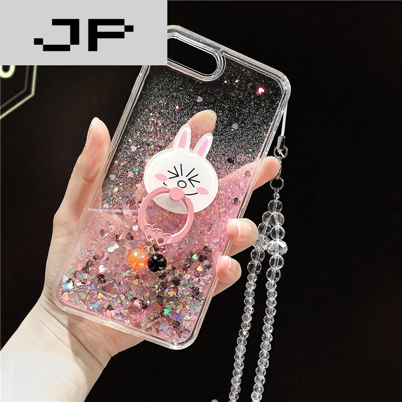 JP潮流品牌苹果六plus6s手机壳透明液体流沙流