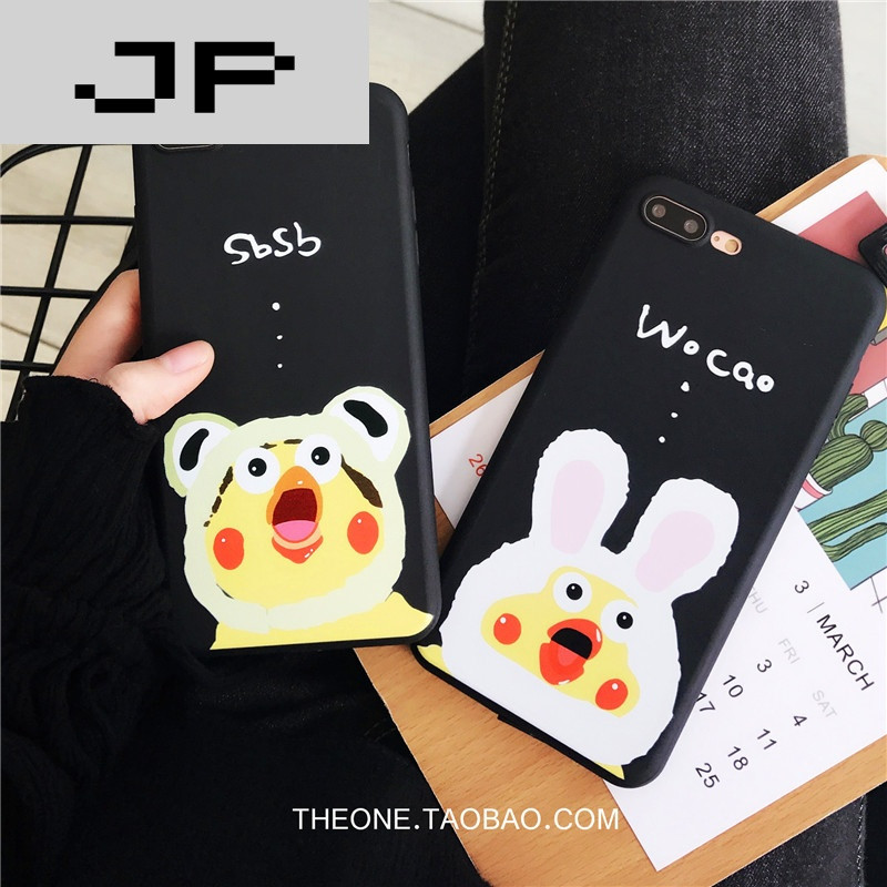 JP卡通动态可爱品牌小鸡表情苹果6s手机壳微潮流表情包v卡通商图片