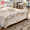 曲尚（Qushang）床 欧式真皮床 双人床1.8米 1.5米公主床家具 法式床婚床 1.5*2雕花床+1柜