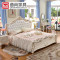 曲尚（Qushang）床 欧式真皮床 双人床1.8米 1.5米公主床家具 法式床婚床 1.5*2雕花床+5D乳胶床垫