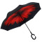 宜莱芙 双层C型反向伞 太阳反折伞 广告站立雨伞汽车伞免持式 大红色