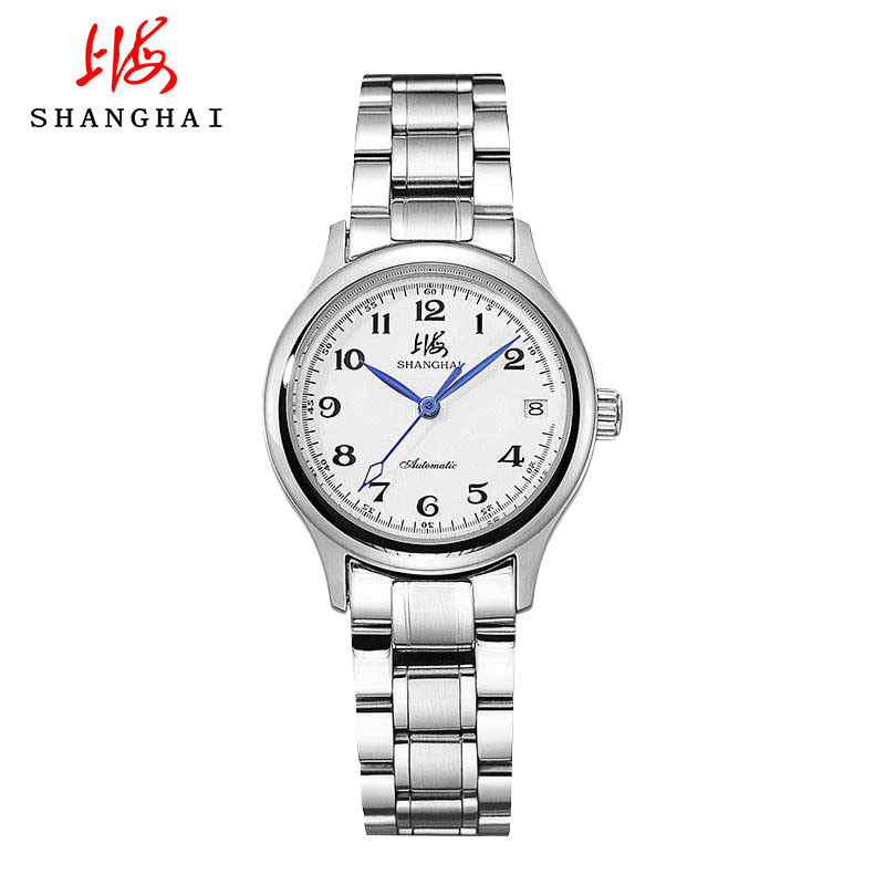上海手表SHANGHAI全自动机械表日历商务手表 机械表男 机械表女 时尚情侣钢带对表x629