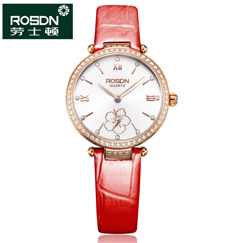 劳士顿(ROSDN)新款手表 女士石英表 腕表 时尚潮流镶钻女表国产防水钢带石英手表国产品牌手表3215