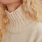 妖精的口袋Y预言家秋装2017新款收腰高领套头纯色短款毛衣女 1739085 酸奶白 L