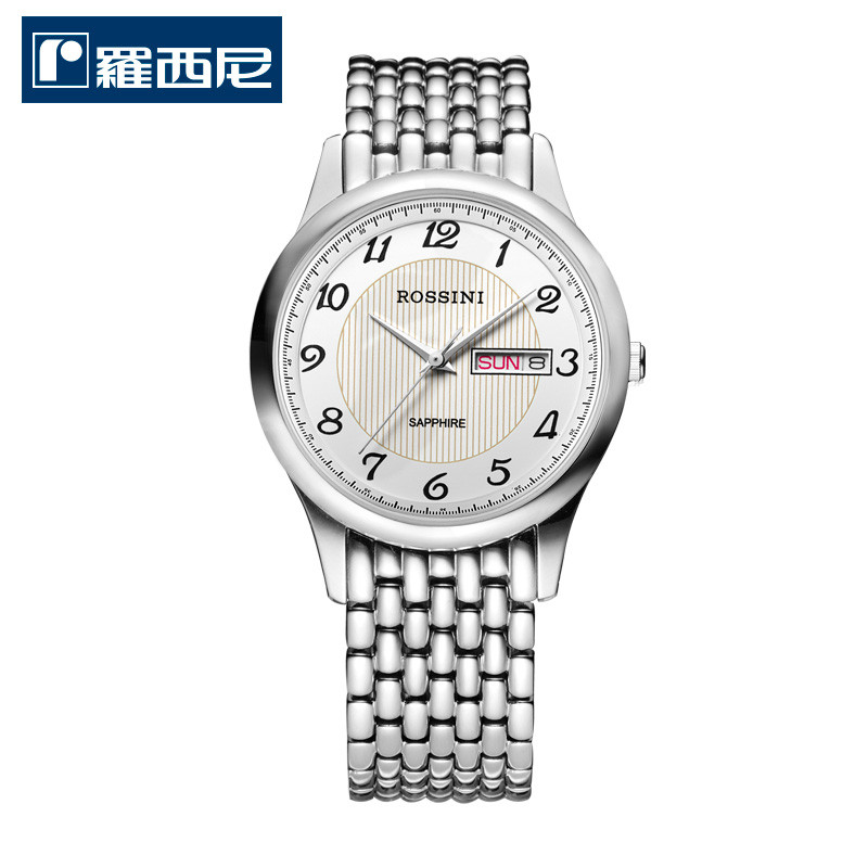 罗西尼(ROSSINI)手表 雅尊商务系列不锈钢石英情侣表 男表R5355W01C