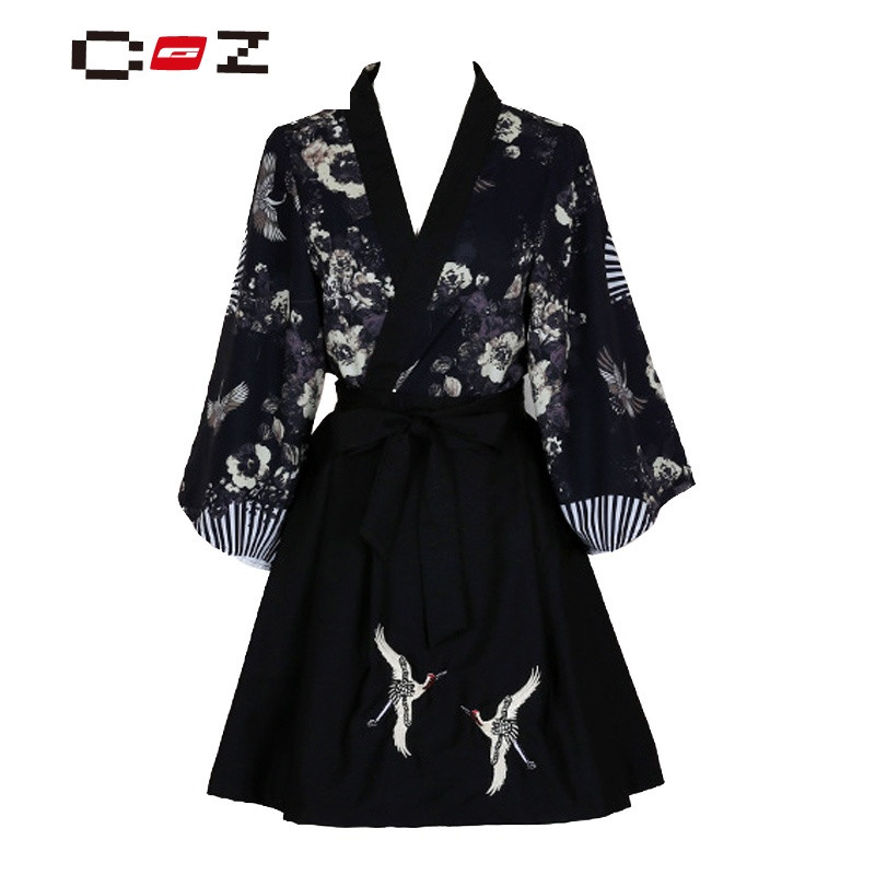 CZ潮流品牌云鹤日式东瀛风浴衣和风罩衫仙鹤
