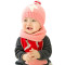 贝迪牛秋季新品+秋冬婴儿童男女宝宝毛线帽子围脖两件套 均码（6个月-24个月） 红色闪电侠加绒两件套