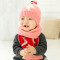 贝迪牛秋季新品+秋冬婴儿童男女宝宝毛线帽子围脖两件套 粉色闪电侠加绒两件套 均码（6个月-24个月）
