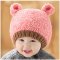春秋冬季婴儿帽子0男童3女童6宝宝毛线帽小孩12个月新生儿童1-2岁当季新品可爱卡通小孩子帽子 0-3-6-12个月-2岁 小羊羔单帽粉色
