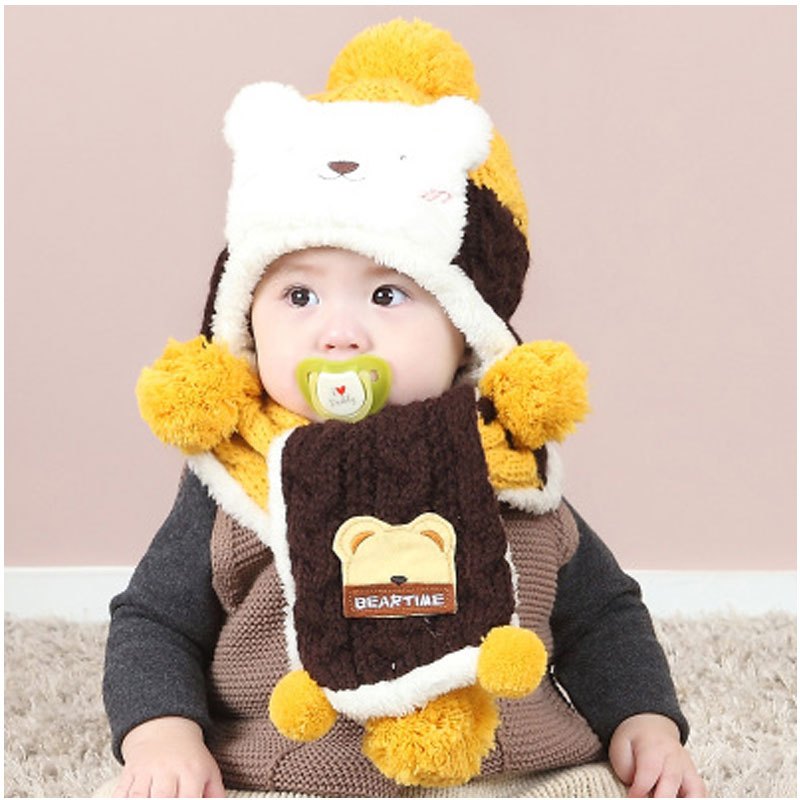 宝宝儿童护耳帽子3-6-12个月冬季男女童加绒4当季新品可爱卡通小孩子