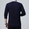保暖加绒条纹衬衫假两件韩版针织衫套头衬衣1506218854984 2XL 862孔雀蓝