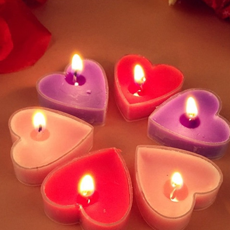 香薰蜡烛套装心形蜡烛创意生日蜡烛求婚布置爱心蜡烛-紫色爱心蜡烛50