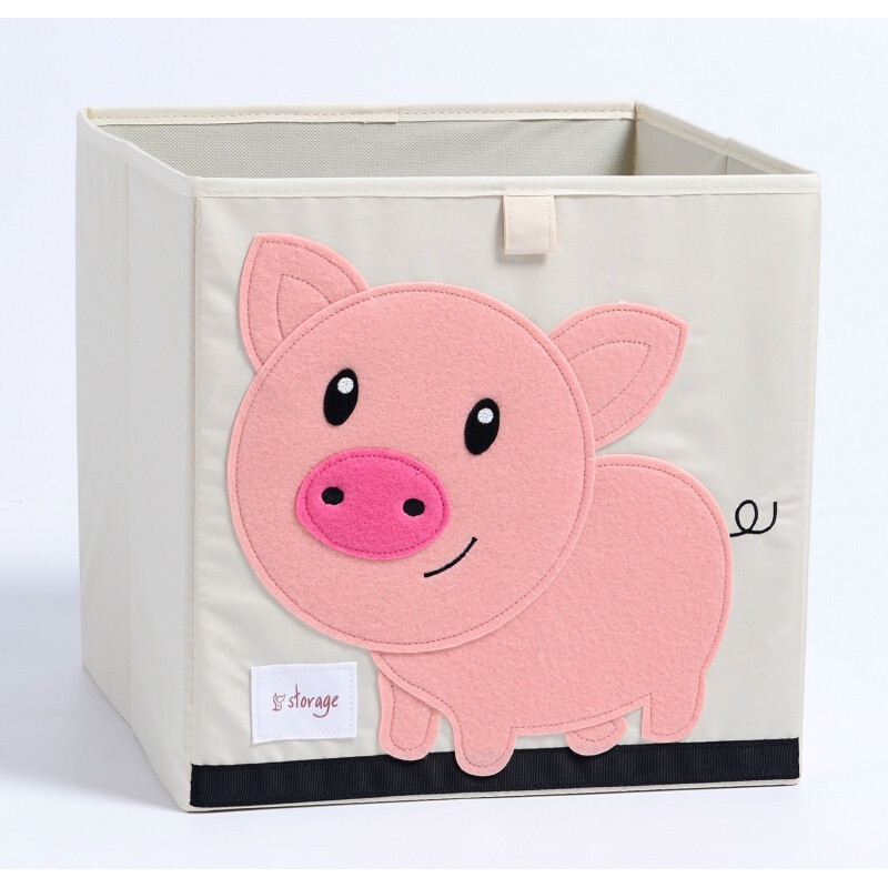 正方形可折叠收纳箱儿童玩具卡通整理箱衣物储