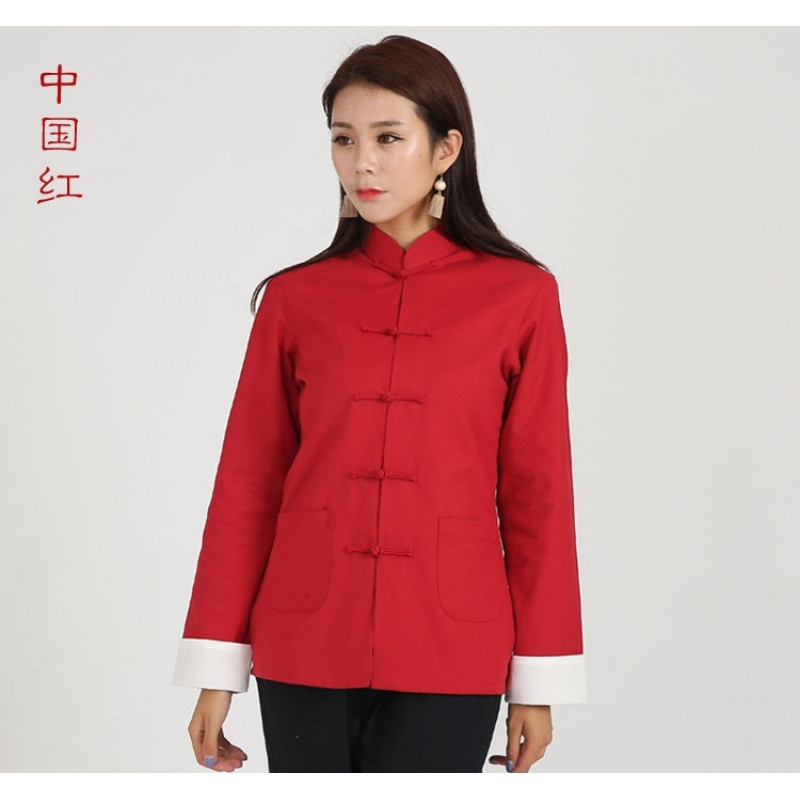 2017新款中国风女式唐装上衣外套纯棉老粗布
