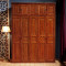 天惠子现代中式橡胶木简易整体三四五六门卧室木质加顶衣柜 三门加顶（1218x630x2640mm）