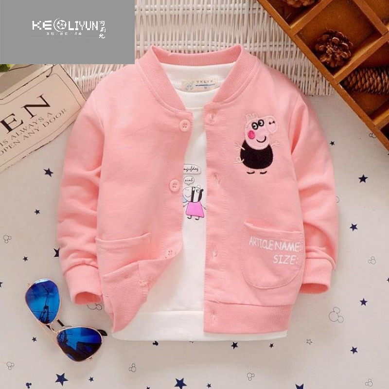 2017新款男女宝宝秋季外套卡通印花上衣婴儿