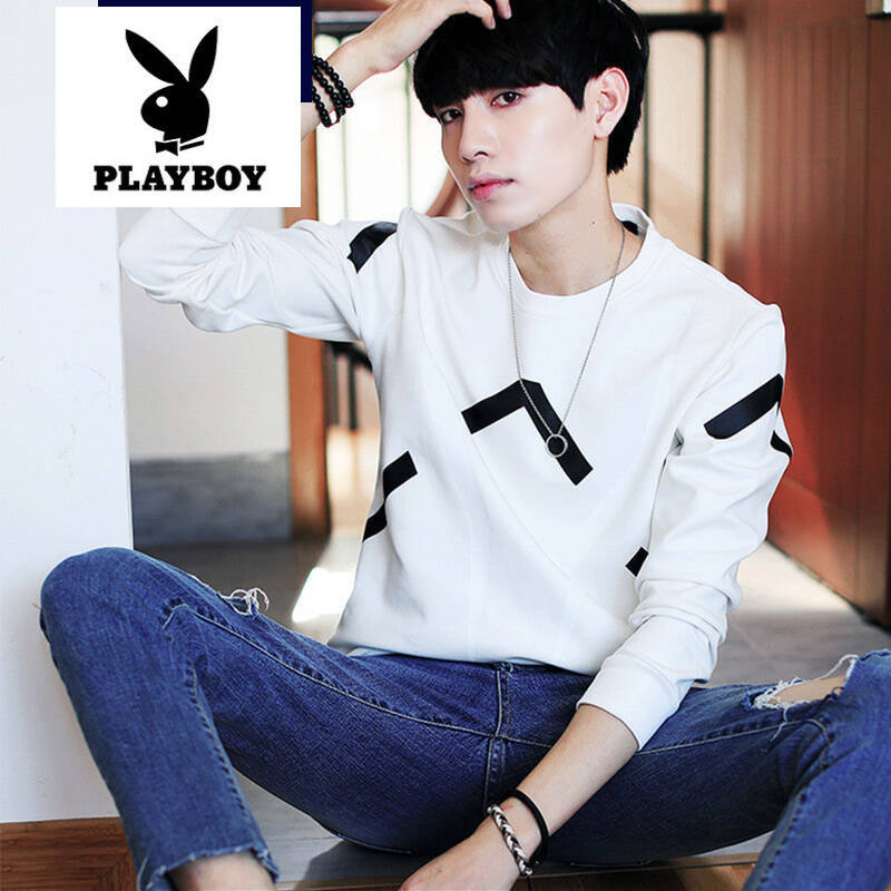 花花公子贵宾卫衣男款圆领秋季时尚潮流简约百