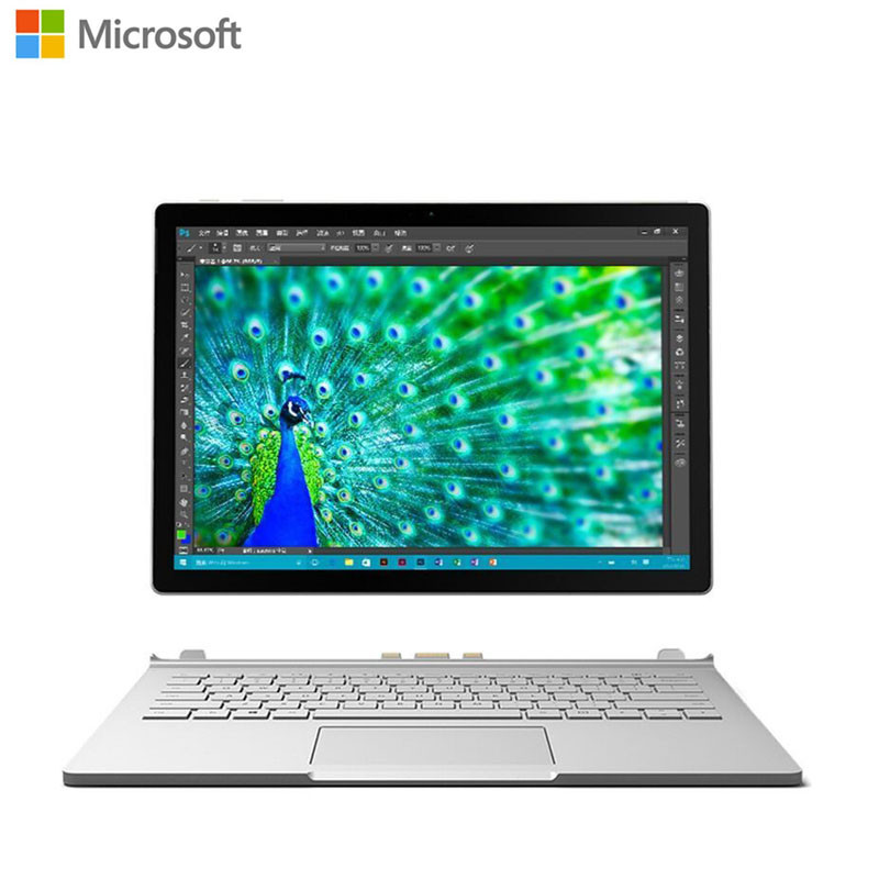 微软（Microsoft）Surface Book 13.5英寸笔记本二合一电脑增强版（ i7 16G 1T 独 银）