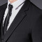 绅士空间2021春季男士西服套装英伦韩版修身条纹双排扣西装婚礼新郎结婚礼服三件套CG.TZ1908 CG.TZ1908黑色 XL