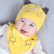 贝迪牛+新生儿胎帽婴儿帽 男女宝宝帽三角巾套装 均码（0-12个月） 粉色大脸猫2件套