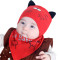 贝迪牛+新生儿胎帽婴儿帽 男女宝宝帽三角巾套装 黄色大脸猫2件套 均码（0-12个月）