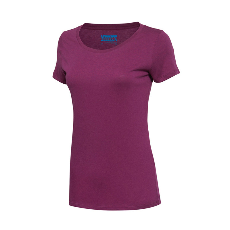 李宁夏季 女子短袖文化衫T恤 GTSL024-3花灰浆紫 L