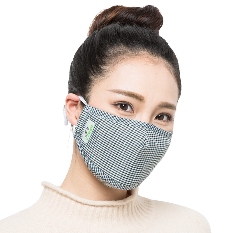 活性炭口罩防工业粉尘男女成人防灰尘棉质可清洗口罩易呼吸透气口罩_1 绿色（小格子可调节）