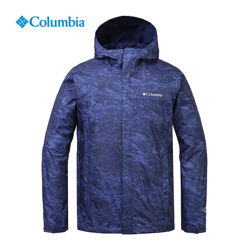 Columbia/哥伦比亚户外18春夏新品男款可收纳防水冲锋衣RE1001 XXL 深蓝色464