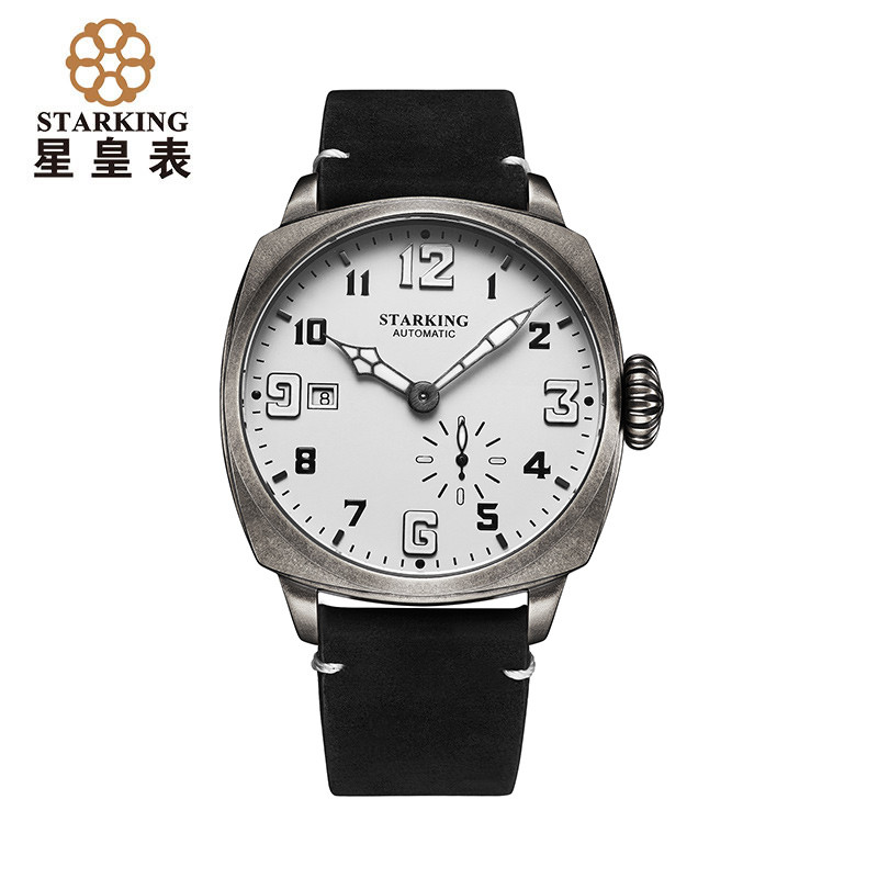 星皇(STARKING)手表全自动机械男表 时尚复古男士手表 夜光防水皮带机械男表AM0259