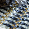 【潘朵拉】水晶玻璃马赛克背景墙幻彩拱形马赛克瓷砖拼图长条 30×30 奢华黑白金拱形