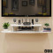 新款创意创意墙上电视机顶盒架置物架客厅路由器收纳盒壁挂卧室隔板 A款白色