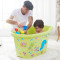 塑料婴儿儿童浴盆泡澡加厚洗澡超大号浴缸特大木桶 加大号绿色+向日葵(无盖)