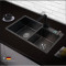 纳米304不锈钢水槽加厚手工盆双槽黑色洗菜碗盆洗菜池新款 纳米黑8245【A套餐】