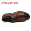 奥康(AOKANG)男鞋春秋季男皮鞋英伦商务休闲鞋系带低帮男单鞋子 黑色 43码