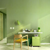 简约现代纯色素色卧室客厅墙纸温馨百搭布纹环保无纺布背景墙壁纸_6 草绿色129032