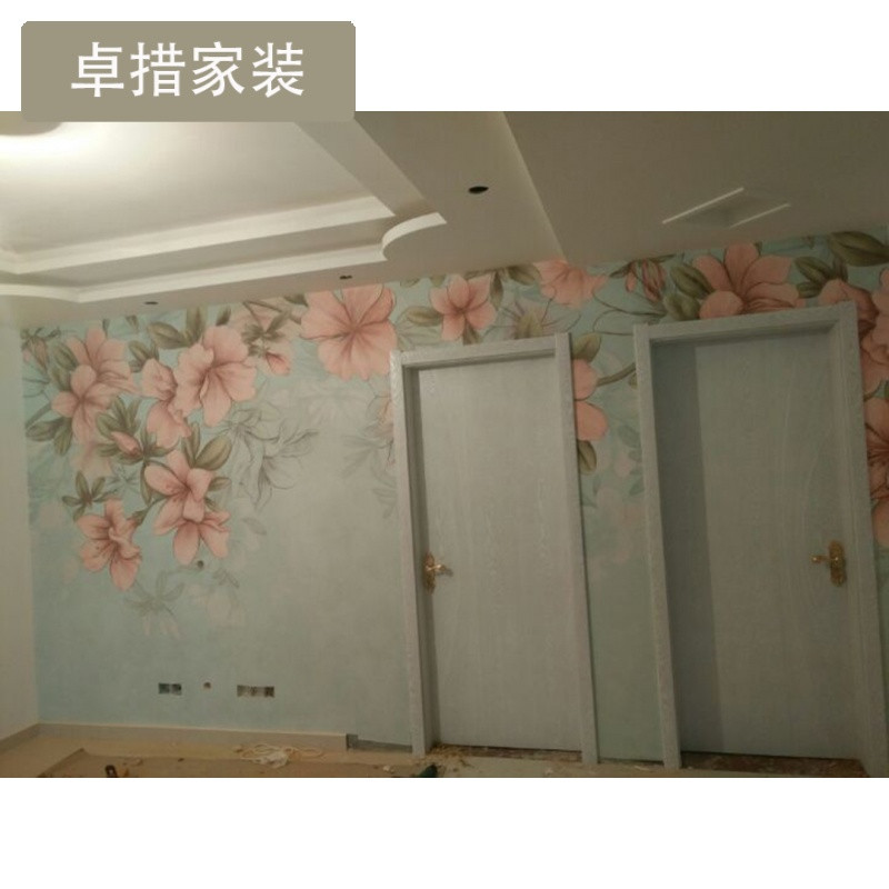 定制大型壁画墙纸客厅沙背景墙壁纸卧室床头田园墙纸后花园 无缝真丝布一平米